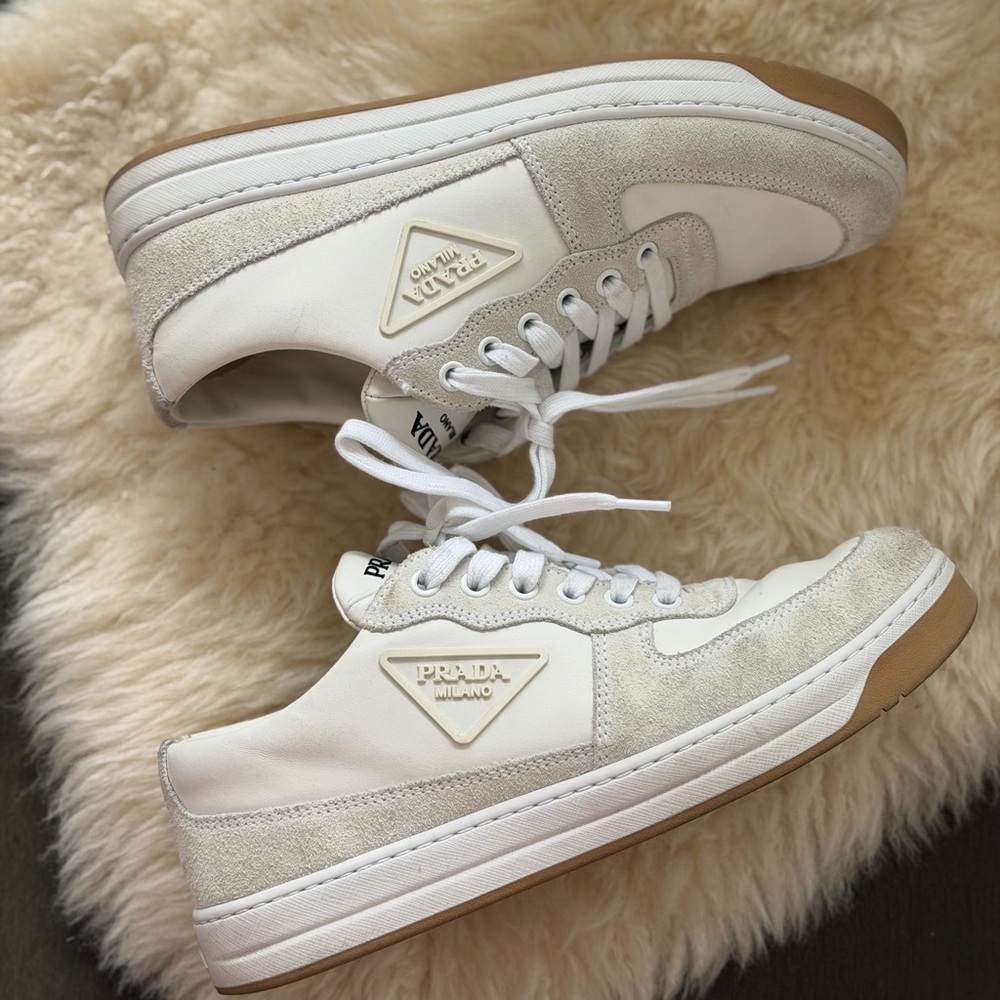 Prada leather sneakers (fits big) - Picture 1 of 11